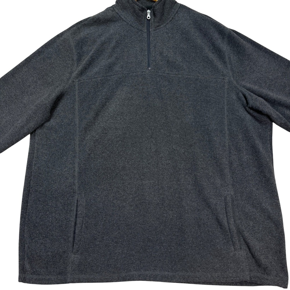 Croft Barrow Pullover Men 3XL Tall Charcoal Gray Long Sleeve 1/4 Zip‎ Fleece EUC